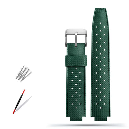 Rubber watch strap with convex interface, for handcrafted blue balloon/WSBB0025/W6920085