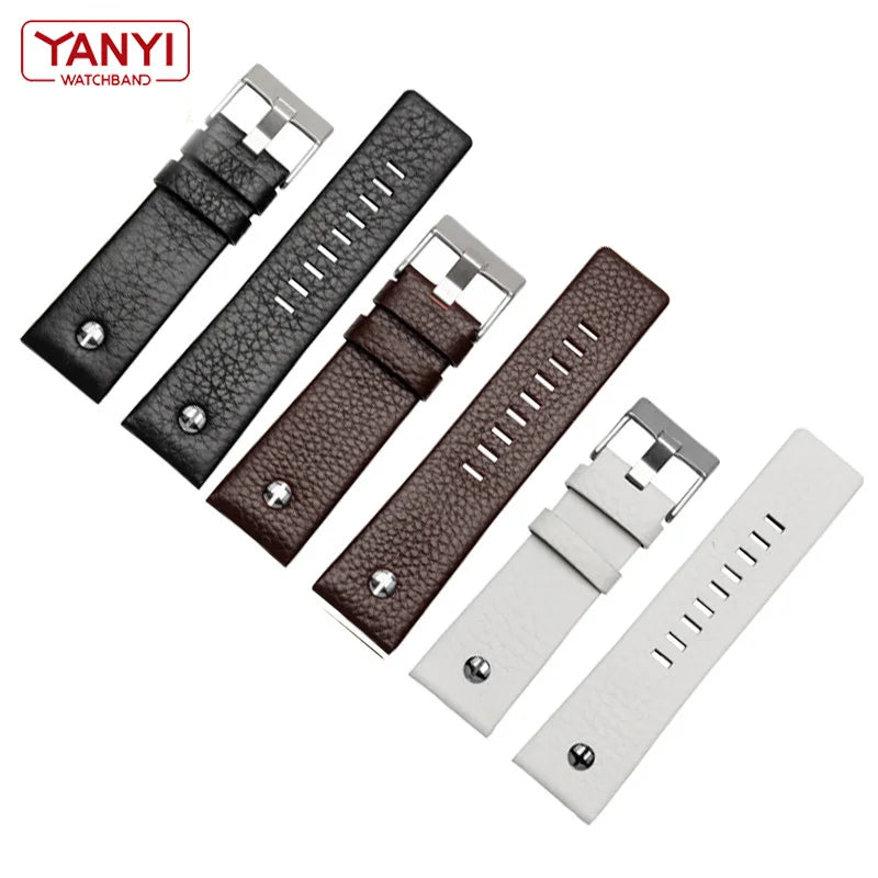 Genuine Leather Watch Strap 22 24 26 27 28 30 32mm, for Diesel DZ7370 DZ7313 DZ7413 DZ7257, leather watch band