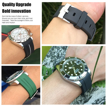 Bracelet de montre en caoutchouc et silicone pour Submariner, RequiGstuff, Oysterflex, Rolex, Omega, MoonSwatch, SeATM, 19mm, 20mm, 21mm, 22mm