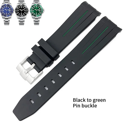 Bracelet de montre en caoutchouc et silicone pour Submariner, RequiGstuff, Oysterflex, Rolex, Omega, MoonSwatch, SeATM, 19mm, 20mm, 21mm, 22mm