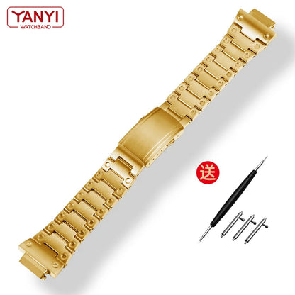 Bracelet de montre en acier inoxydable pour casio gshock GW-M5610 DW5600 GW-5000 GBM-2100 GA2100 GM5600 GM2100, bracelet de montre en acier massif