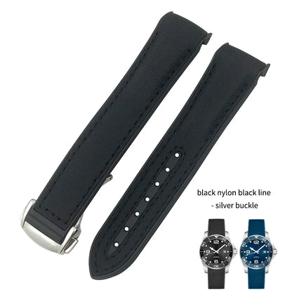 Cinturino per orologio in vera pelle, gomma e silicone, cinturino per orologio in nylon, adatto per Longines L3, Conquest, HUAWEI GT2, Samsung, 22mm, 21mm, 20mm, 19mm