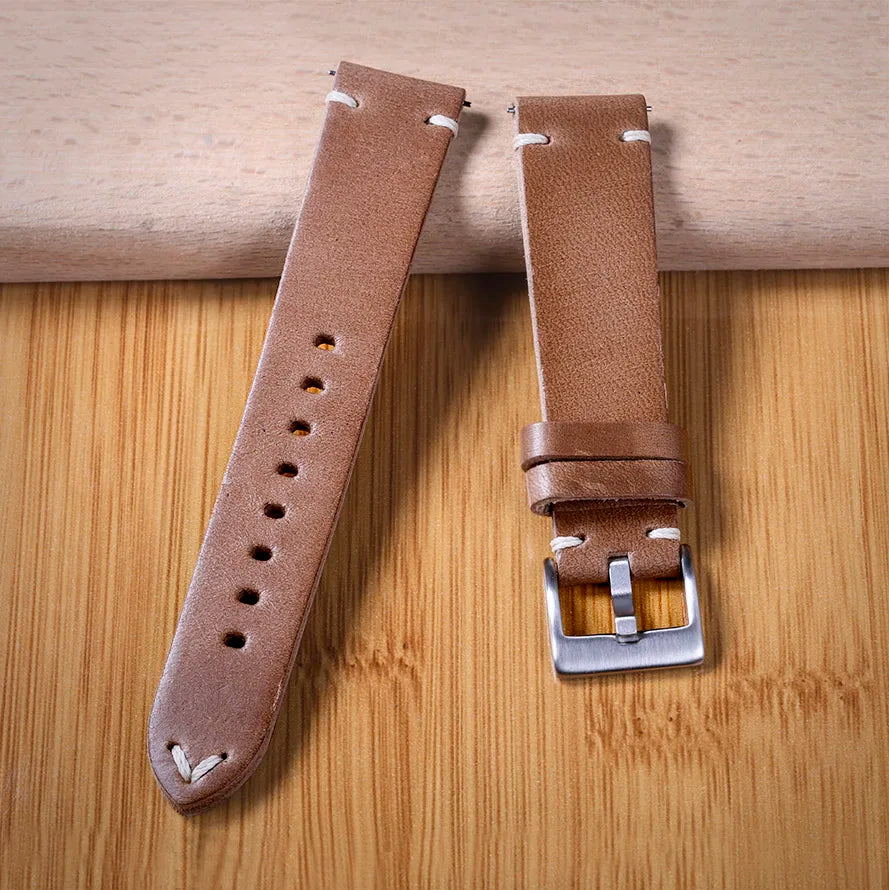 Horween Bourgogne Chromexcel Bracelets de montre en cuir naturel 3,5 mm d'épaisseur Bracelets en cuir faits à la main