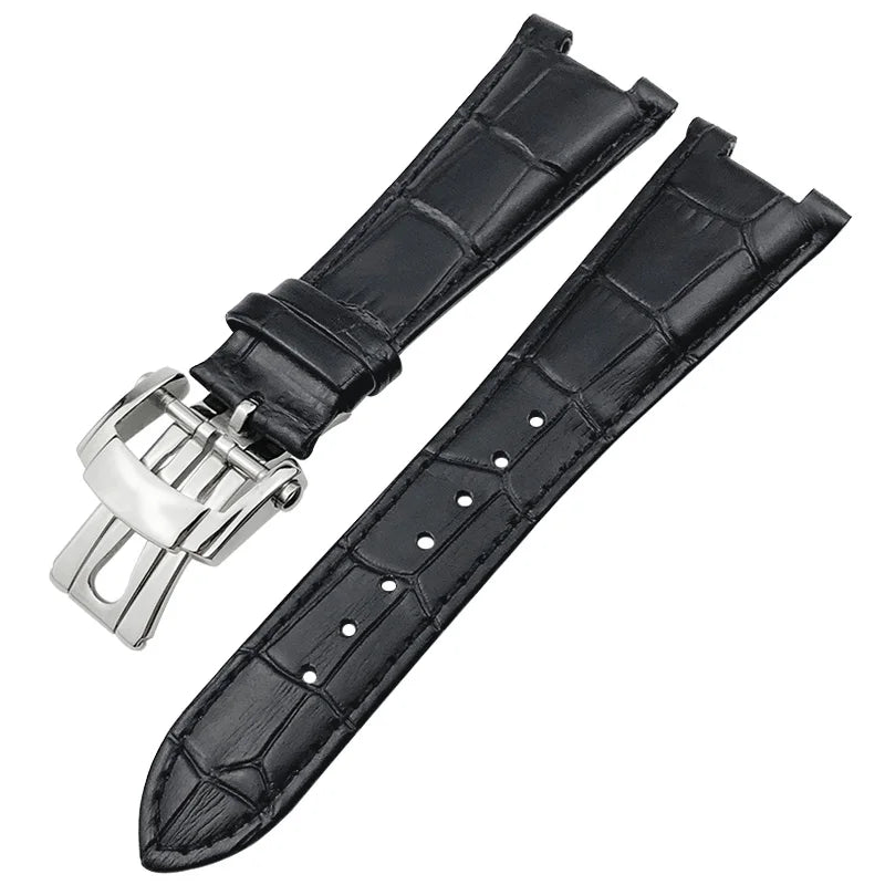 Cinturino per orologio in vera pelle bovina, cinturino in pelle di vitello, Patek Philippe PP NAUTILUS, blu, marrone, nero, alta qualità, 25mm * 12mm