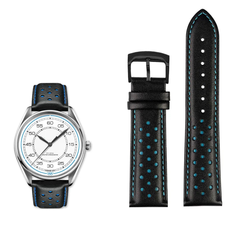 Men's circular leather watch strap, bracelet accessories, fits 1853 Tissot T116.617.36.051 NBA, co-branded, first layer