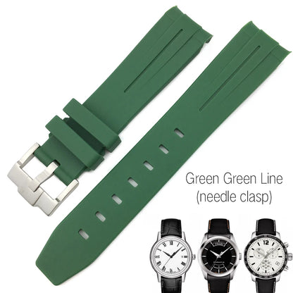 Correa de reloj de caucho y silicona, 19mm 20mm 21mm, adecuada para Tissot 1853 le-locle T006 seastar T120 Omega, cierre desplegable seamaster