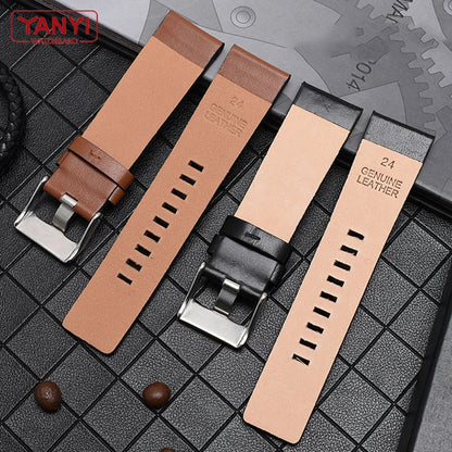 22 24 26 28 30mm 32mm Leather Watch Strap for Diesel Watch, Wristwatch Band for DZ4343 DZ7293 DZ7333