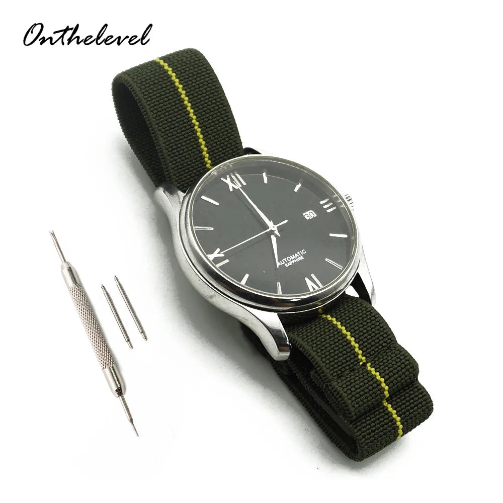 Bracelet de Montre en Nylon artificiel astique, Sac de Parachute, Troupes Françaises, 18mm, 20mm, 22mm