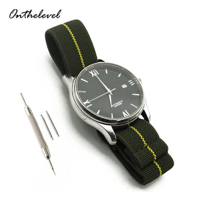 Bracelet de Montre en Nylon artificiel astique, Sac de Parachute, Troupes Françaises, 18mm, 20mm, 22mm