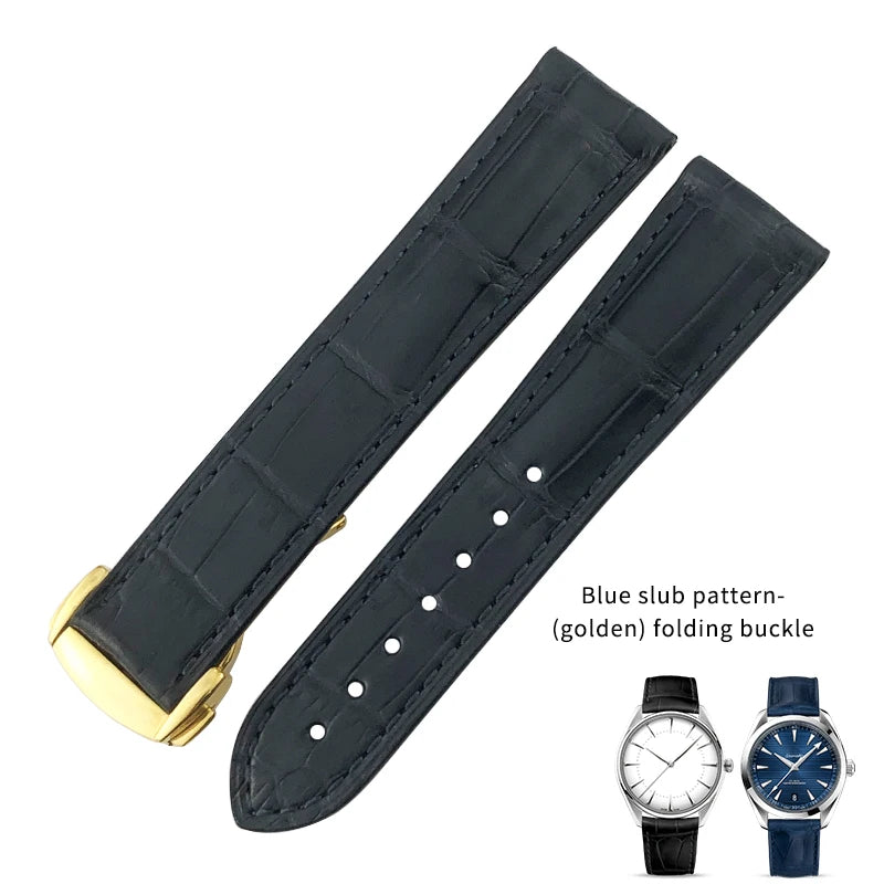 Bracelet De montre en cuir Crocodile, adapté pour Omega De Ville coaster Constellation 18mm 19mm 20mm 21mm 22mm, bracelet en peau d'alligator véritable