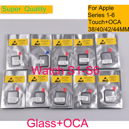 10 pezzi/lotto per Apple Watch serie 10 9 8 7 6 5 4 3 Ultra 38mm 40mm 42mm 44mm 46mm pannello frontale esterno LCD touchscreen vetro OCA