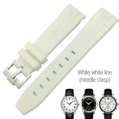Correa de reloj de caucho y silicona, 19mm 20mm 21mm, adecuada para Tissot 1853 le-locle T006 seastar T120 Omega, cierre desplegable seamaster