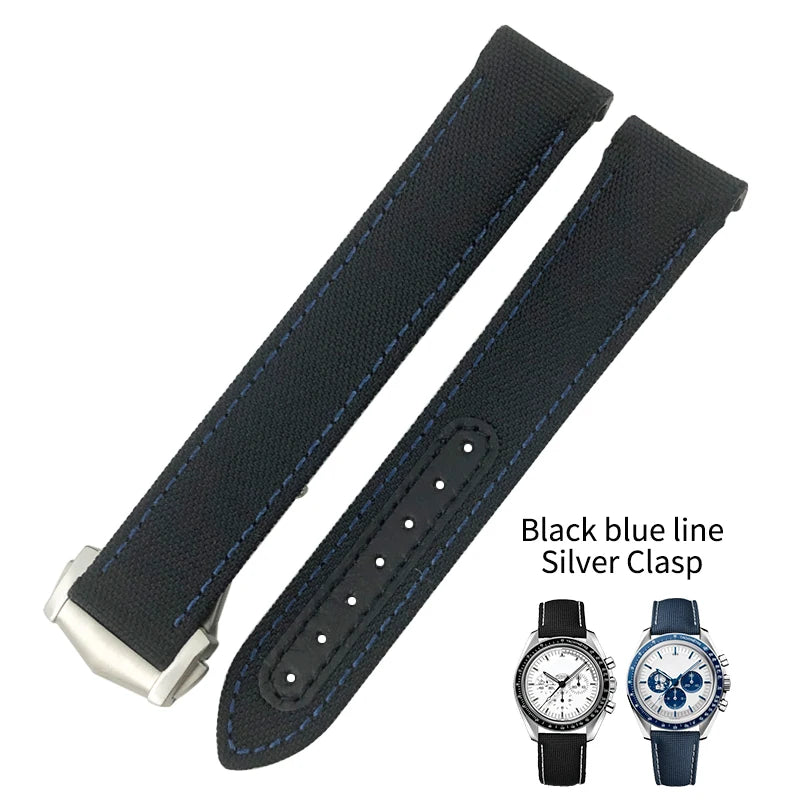 High quality nylon fabric watch strap, suitable for Omega, Wake A, TERRA, 150, Seam84, HouseDiver, 300, Planet, Ocean, blue strap 19mm, 20mm, 21mm