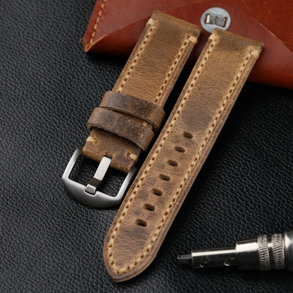 Cinturino per orologio in pelle fatto a mano, 20 21 22 23 24 26 MM, piegato a metà per realizzare uno strato superiore in morbida pelle di vitello, stile retrò per PAM111