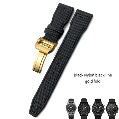 Bracelet de montre en nylon tissé de haute qualité, adapté pour IWC Pilot SPITFIRE MARK 18 Portugieser Portofino TOP GUN Suffino 77 Strap, 20mm, 21mm, 22mm