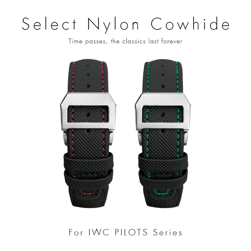 Bracelet de montre en nylon tissé de haute qualité, adapté pour IWC Pilot SPITFIRE MARK 18 Portugieser Portofino TOP GUN Suffino 77 Strap, 20mm, 21mm, 22mm