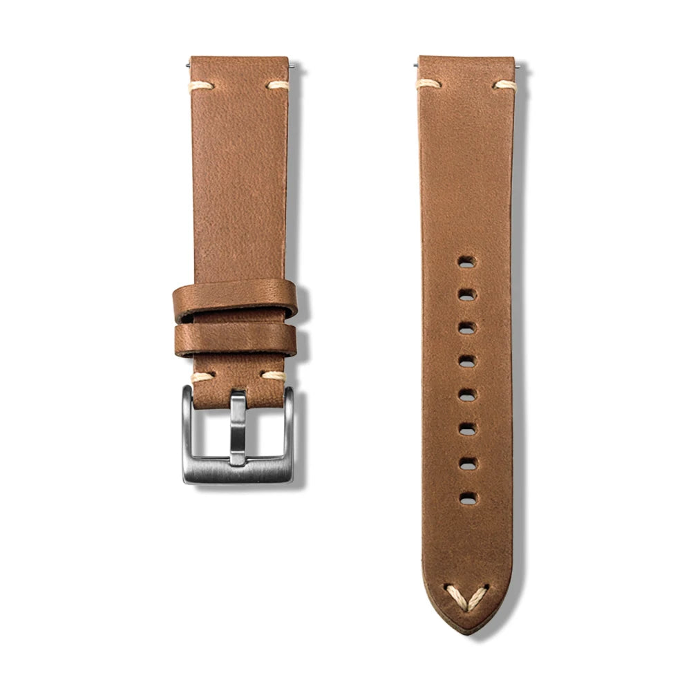 Horween Bourgogne Chromexcel Bracelets de montre en cuir naturel 3,5 mm d'épaisseur Bracelets en cuir faits à la main