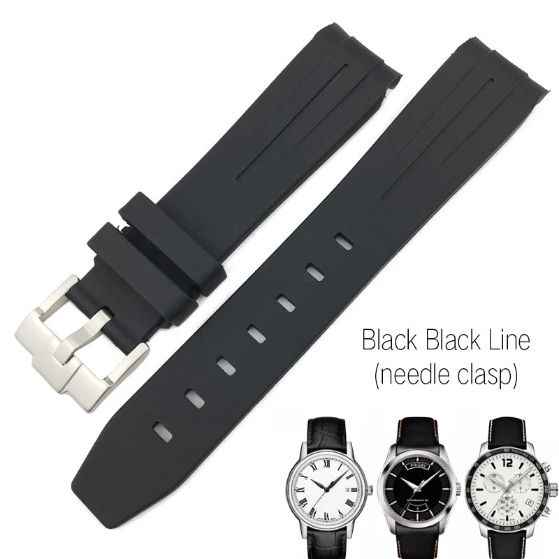 Correa de reloj de caucho y silicona, 19mm 20mm 21mm, adecuada para Tissot 1853 le-locle T006 seastar T120 Omega, cierre desplegable seamaster