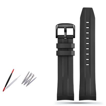 Rubber and silicone dustproof watch strap for Tissot 1853, T 120417 T120.417 men's watch strap accessories with a 22mm curved end