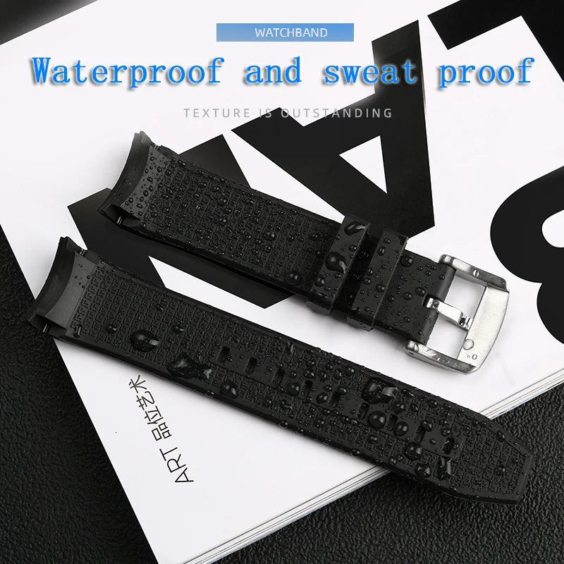 Rubber and silicone dustproof watch strap for Tissot 1853, T 120417 T120.417 men's watch strap accessories with a 22mm curved end