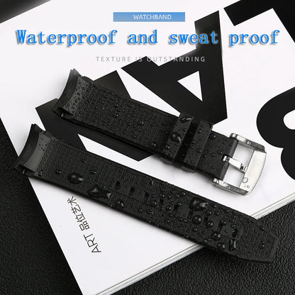 Rubber and silicone dustproof watch strap for Tissot 1853, T 120417 T120.417 men's watch strap accessories with a 22mm curved end