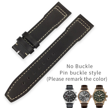 Cinturino di ricambio in pelle di vitello per orologio IWC Pilot, cinturino con fibbia déployante, cinturini da uomo, 20mm, 21mm, 22mm, PORTOFINO Mark18