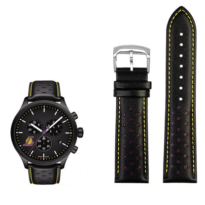 Men's circular leather watch strap, bracelet accessories, fits 1853 Tissot T116.617.36.051 NBA, co-branded, first layer