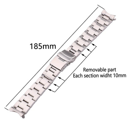 Bracelet de montre à extrémités courbes brossées, compatible avec SKX007 SKX009, 20 mm, 22 mm, en acier inoxydable argenté et noir