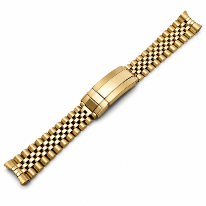 Solid Jubilee Stainless Steel Bracelet for Submariner / Datejust and others - 20mm - Deployant Clasp Micro-Adjustments / Curved