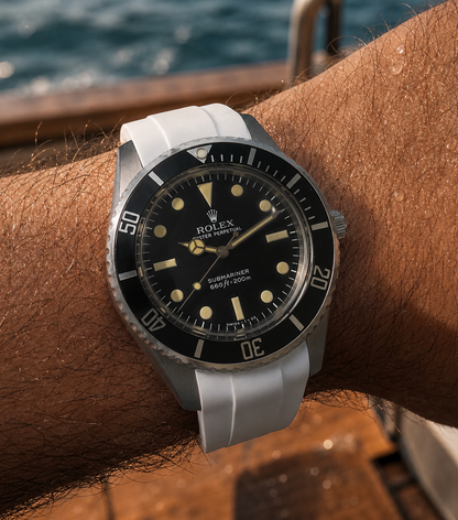 Cinturino Masar 20mm in Gomma FKM Compatibile con Rolex e altri - Fibbia Ad Ardiglione - Curvo / Premium