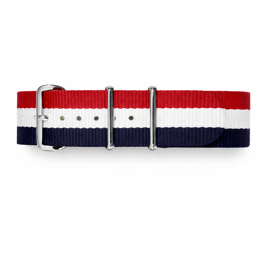 Blue White Red Nato Watch Strap