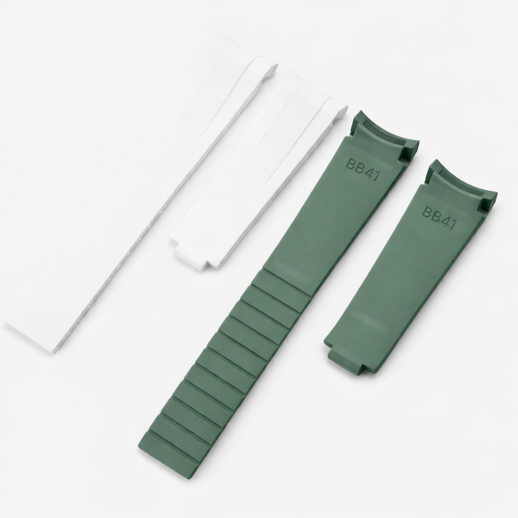 Bracelet Déployant caoutchouc FKM 21mm pour Tudor Black Bay 41mm (2024 & +) - Incurvé