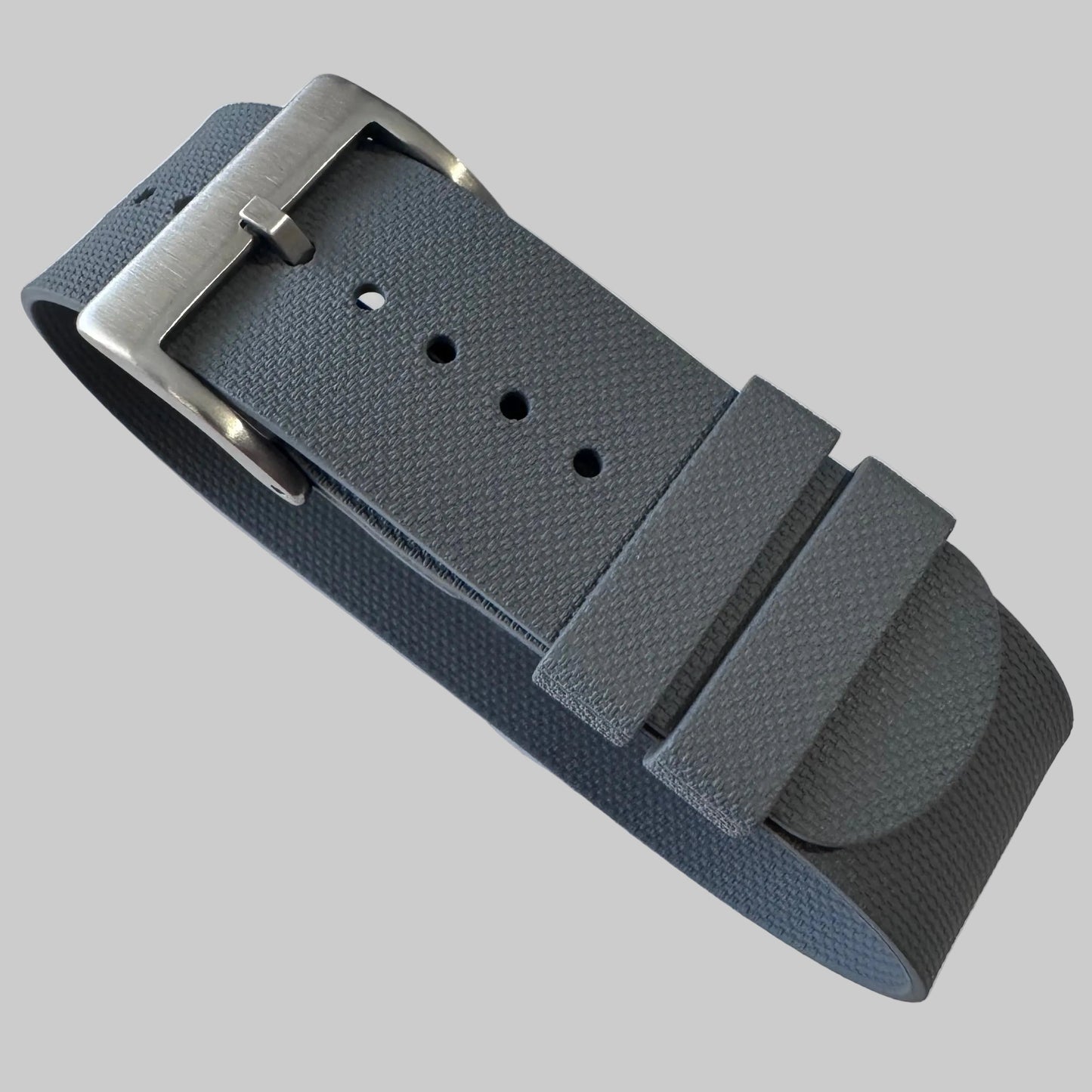 Masar Bracelet montre Nato Gris en caoutchouc Aero Premium - 24,5cm