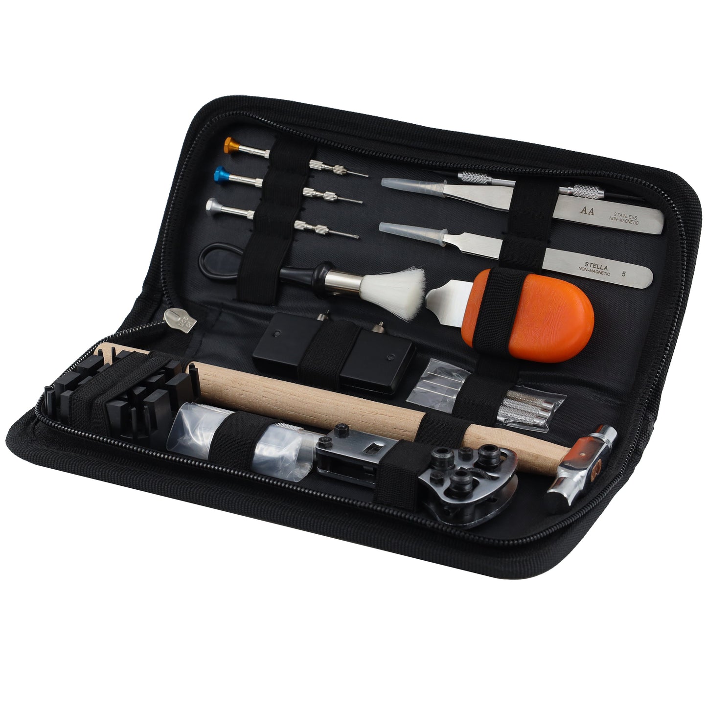 Kit Outils Horloger en Cuir – Réparation de Montres et Bracelets – Ouvre-Boîtier à Mâchoire Rondes