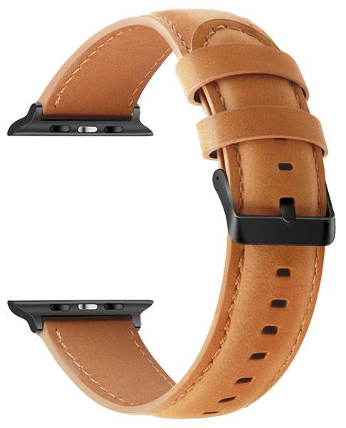 Masar Bracelet Cuir Boucle Noir - Compatible avec Apple Watch
