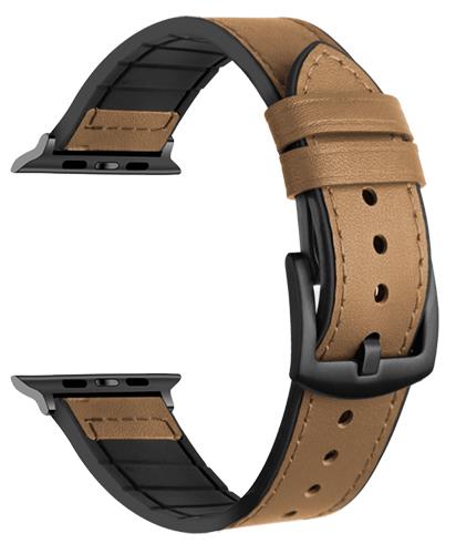 Cinturino ibrido in pelle e silicone - Compatibile con Apple Watch