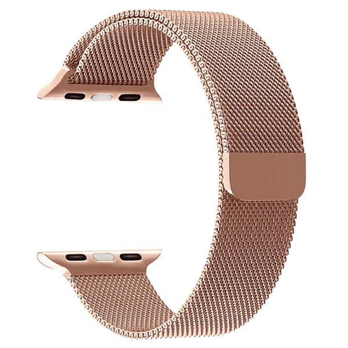Masar Bracelet Mesh Milanais Rose Gold pour Apple Watch - Band Magnétique en Acier