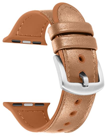 Cinturino Ibrido Pelle / Silicone - Compatibile con Apple Watch