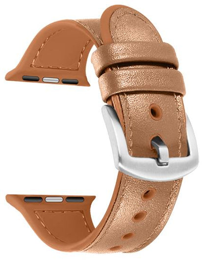 Cinturino Ibrido Pelle / Silicone - Compatibile con Apple Watch