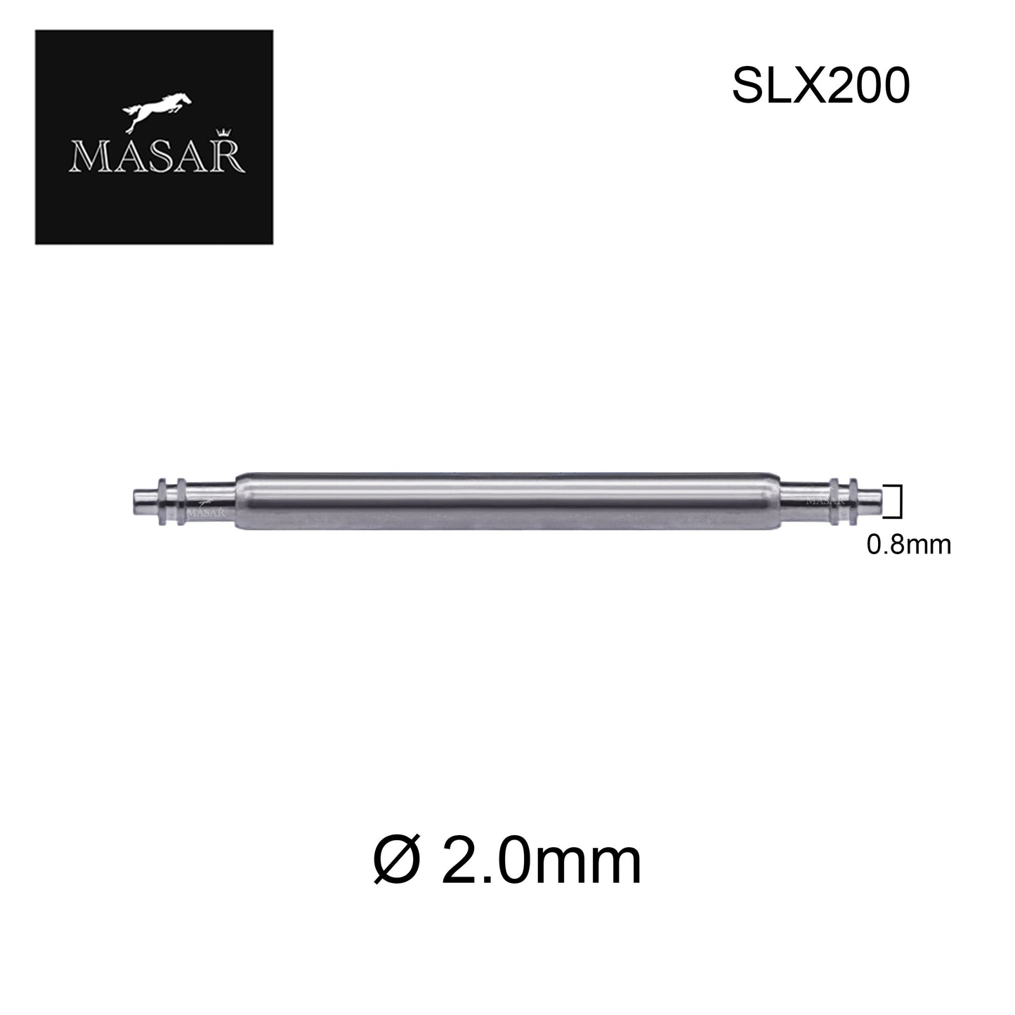 Conector de correa de reloj Ø 2,0 mm – Stab – Stift – Band – 316L – 2 uds.