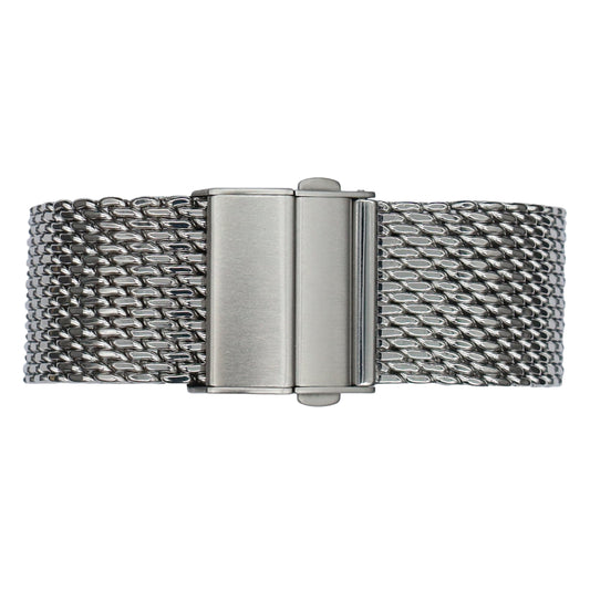 22mm BiG Mesh Ø 1mm Fibbia Deployante - Cinturino Orologio Uomo Mesh, Milanese - Universale - Argento / Argento