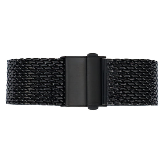 18mm BiG Mesh Ø 1mm Boucle déployante - Bracelet de montre Homme Maille, Milanais - Universel - Noir / Black