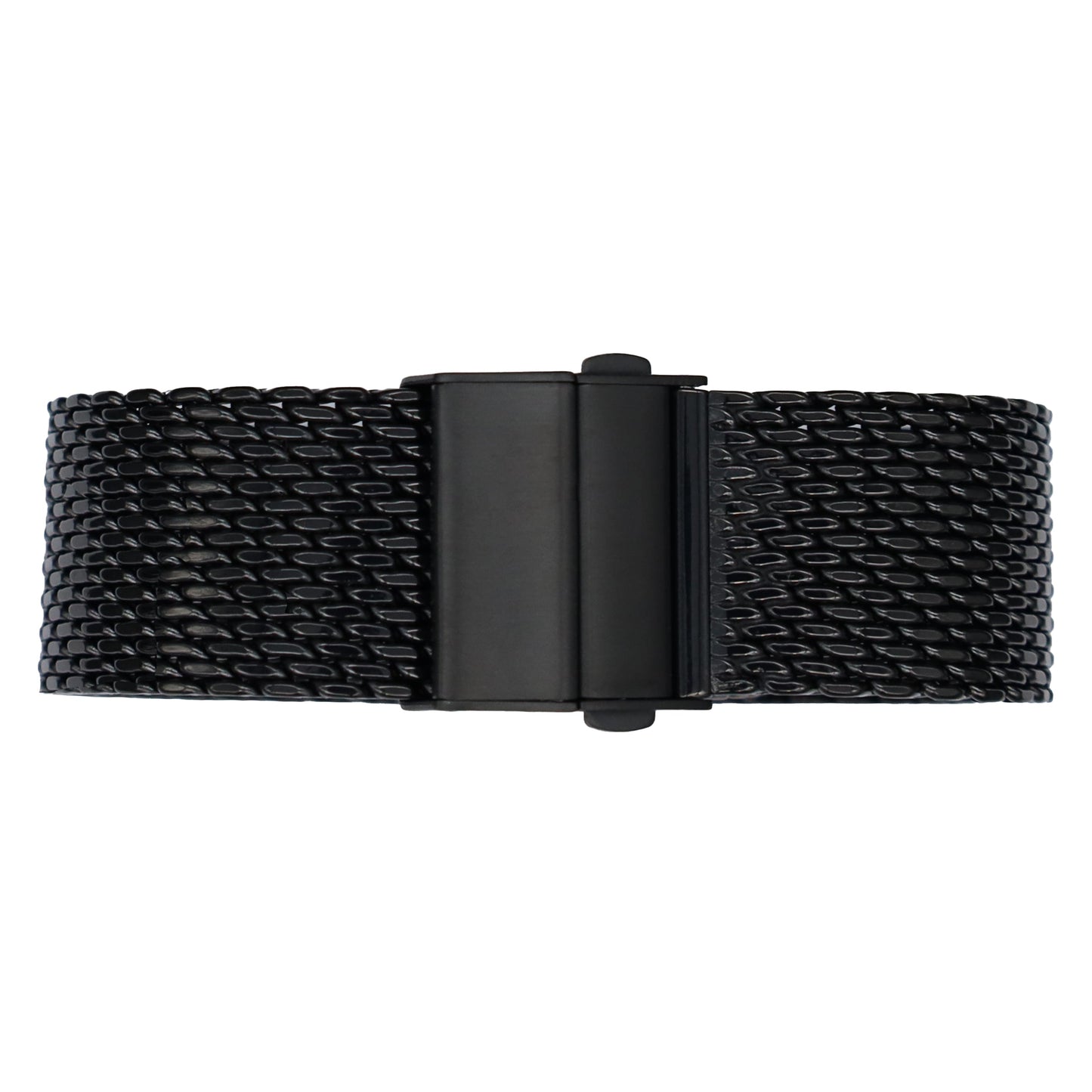 Fibbia deployante BiG Mesh Ø 1mm - Cinturino per orologio da uomo in maglia milanese - Universale - Nero / Nero