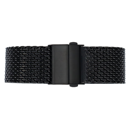 Fibbia deployante BiG Mesh Ø 1mm - Cinturino per orologio da uomo in maglia milanese - Universale - Nero / Nero