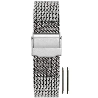 Bracelet Montre Maille Milanaise Homme - Argent - BiG Mesh Ø 1mm - Universel