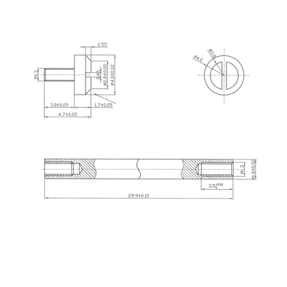 Screw - Compatible with Nixon 33mm 51-30 - Watch Strap Screw Pin - 316L Stainless Steel - H Head 4.0mm