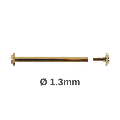 Vite Ø 1,3mm Oro - Barra a Vite per Cinturino Orologio - Testa H Ø 3,0mm - da 10mm a 20mm - 2 Pz