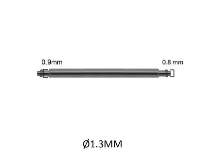 XSFS Ø 1,3mm - Barrettes à ressort pour bracelet de montre - Inox – Pointe Courte - 0,8mm - 2 pcs