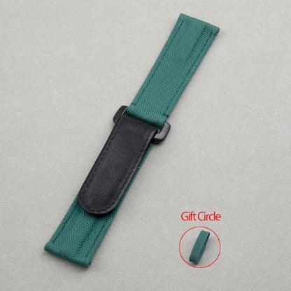 Accesorios universales, correa de reloj de tela de nailon y cuero de 22 mm, para correa Rolex, para Huawei, Tudor, Seiko, Tissot, Breitling