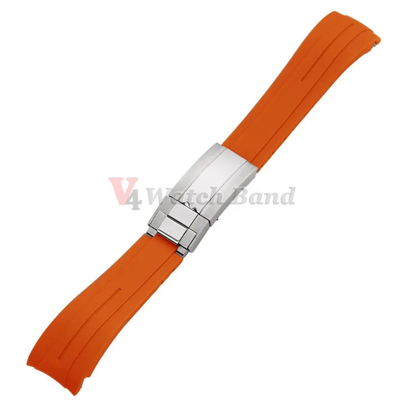 20mm Rubber Watch Strap for Rolex, Water Ghost Bracelet, Oysterflex, Curved End Silicone Watch Strap, Men's Sport Belt